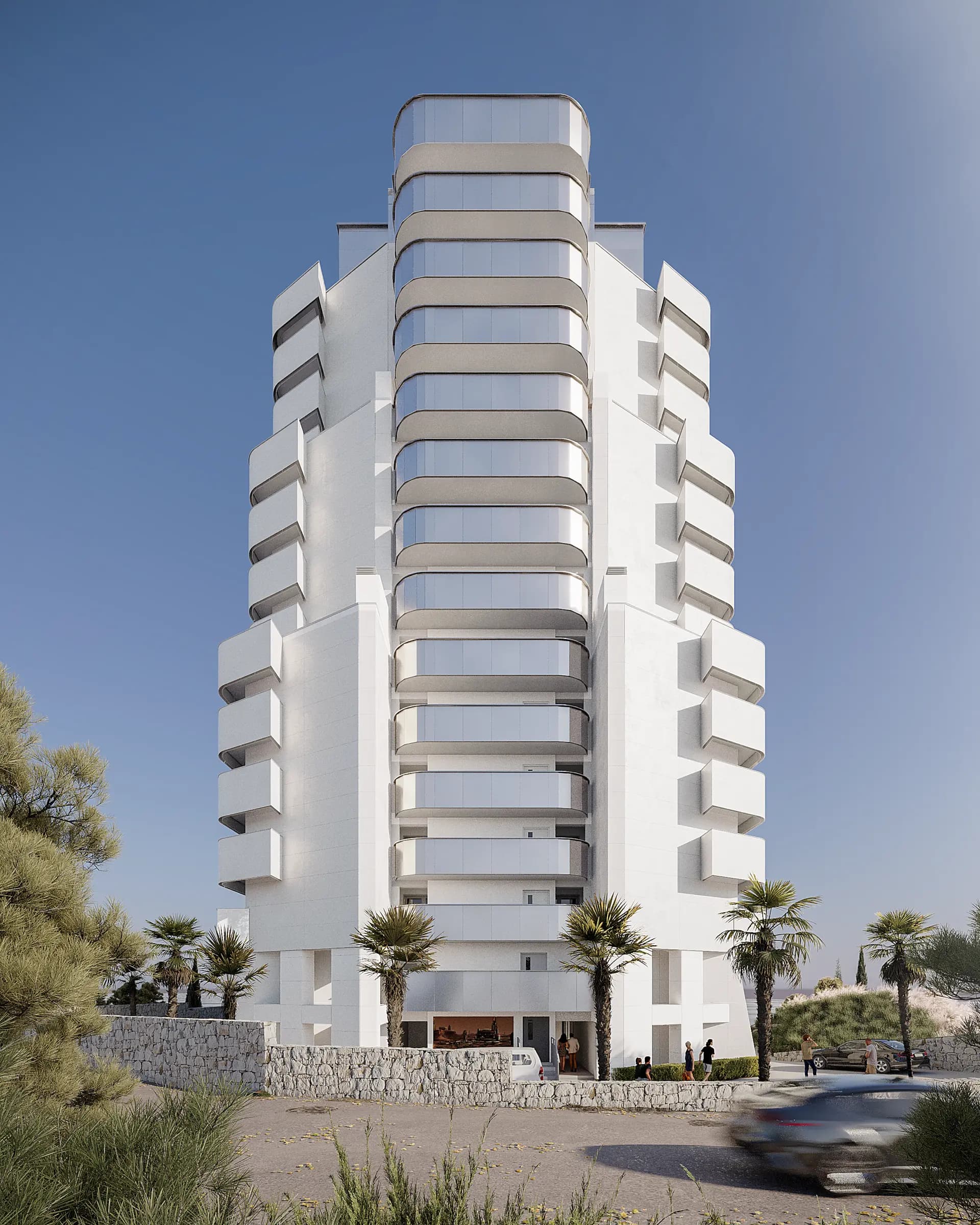 ЖК Лайнер Алушта — вид на фасад здания